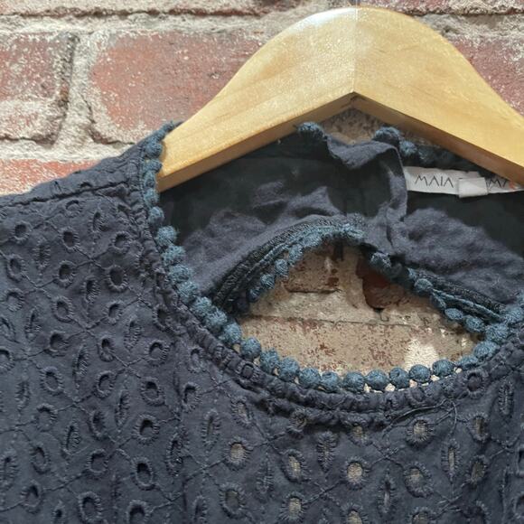 Maia Bergman Women's Crochet Eyelet Open Back Maxi Dress Large - Picture 12 of 13